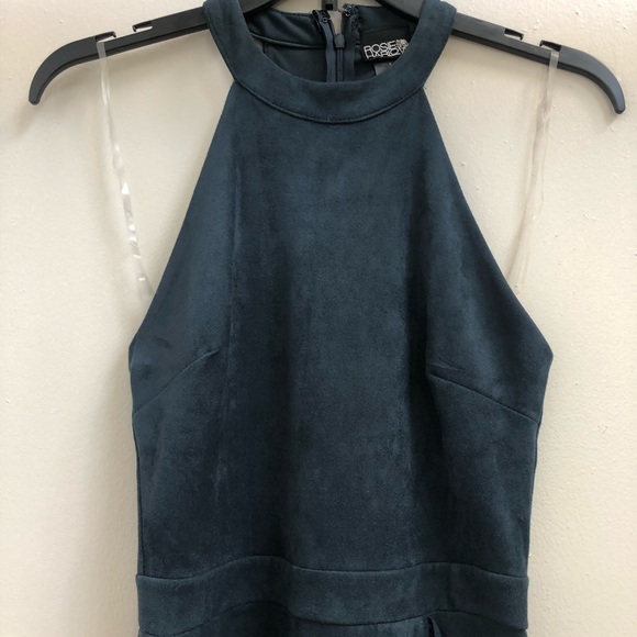 Macy’s Navy Faux-Suede Halter Fringe Dress - Picture 6 of 13